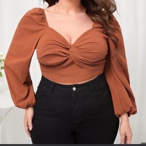 Burnt orange long sleeve crop top
NEVER WORN